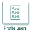 green and white dashboard button that reads profile user