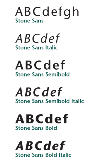Stone Sans examples