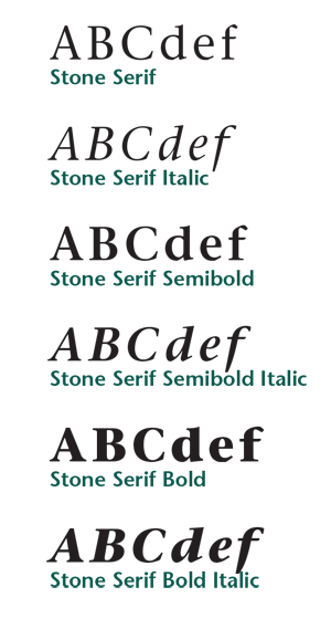 Stone Serif Examples